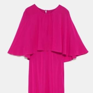 Zara fuchsia cape maxi dress